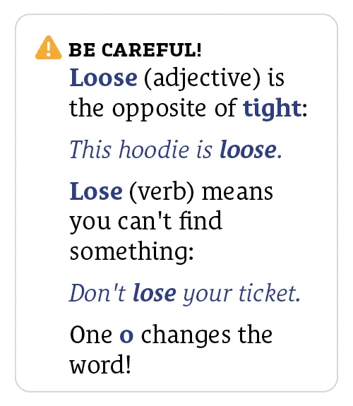 Ejemplo de Be Careful en el libro